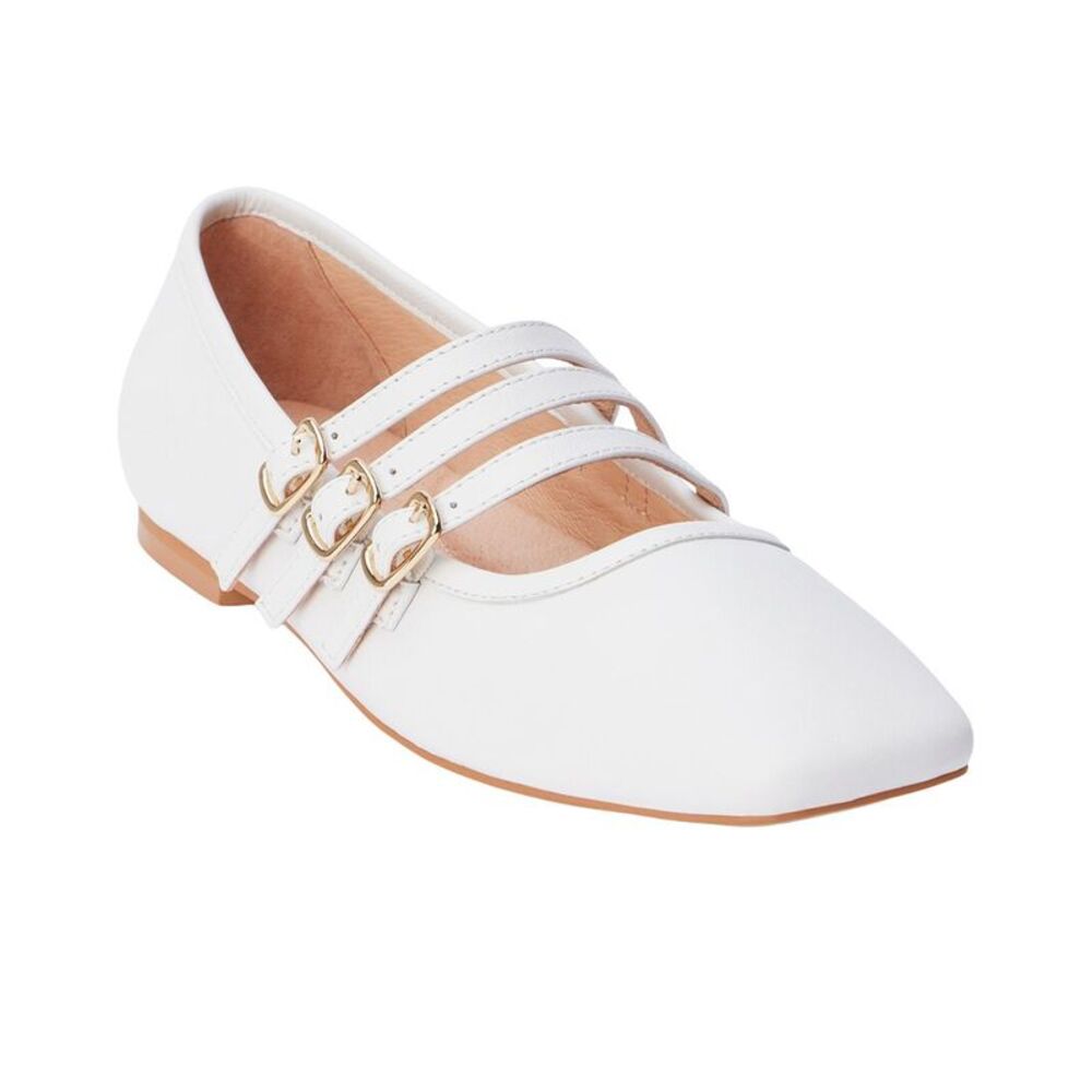 Matisse Nova Leather Flat, White